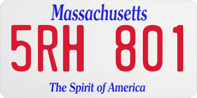 MA license plate 5RH801