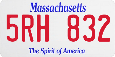 MA license plate 5RH832
