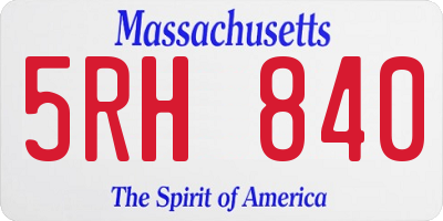 MA license plate 5RH840