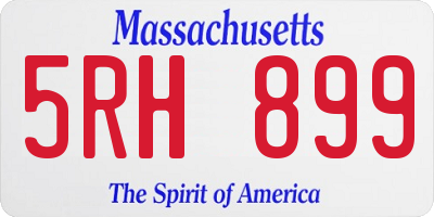 MA license plate 5RH899