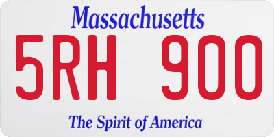 MA license plate 5RH900