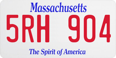 MA license plate 5RH904
