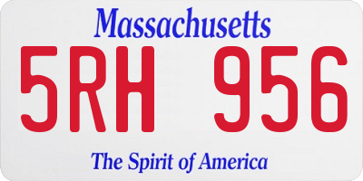 MA license plate 5RH956