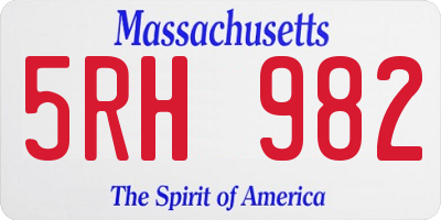 MA license plate 5RH982