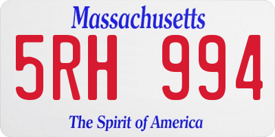 MA license plate 5RH994