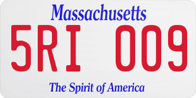 MA license plate 5RI009