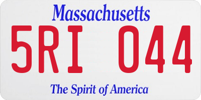 MA license plate 5RI044