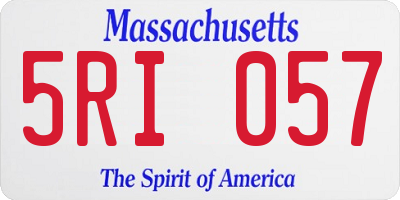MA license plate 5RI057