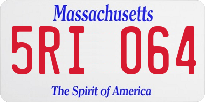 MA license plate 5RI064