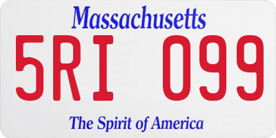 MA license plate 5RI099