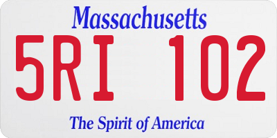 MA license plate 5RI102