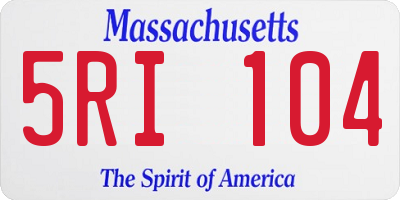 MA license plate 5RI104