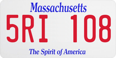 MA license plate 5RI108