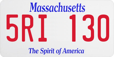 MA license plate 5RI130