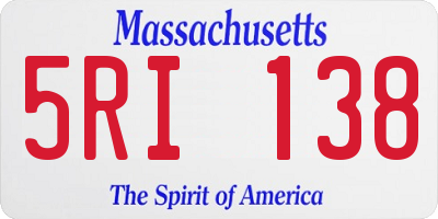 MA license plate 5RI138
