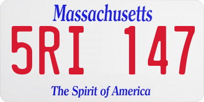 MA license plate 5RI147