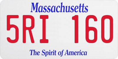 MA license plate 5RI160