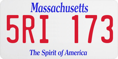 MA license plate 5RI173
