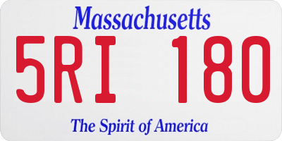MA license plate 5RI180
