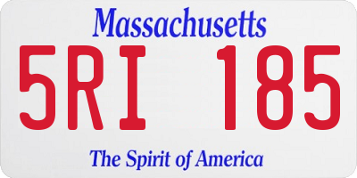 MA license plate 5RI185