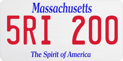 MA license plate 5RI200