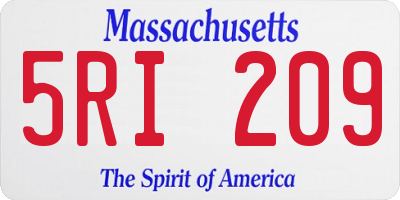 MA license plate 5RI209