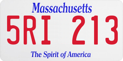 MA license plate 5RI213
