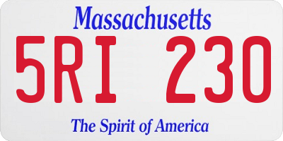 MA license plate 5RI230