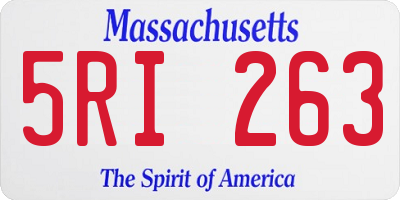 MA license plate 5RI263