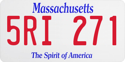 MA license plate 5RI271