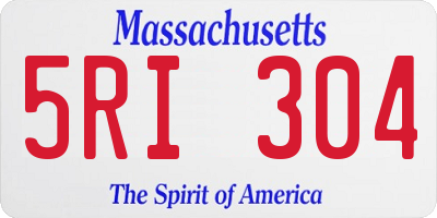MA license plate 5RI304