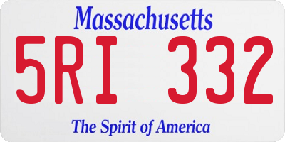MA license plate 5RI332