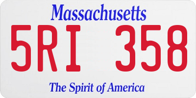 MA license plate 5RI358