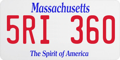MA license plate 5RI360