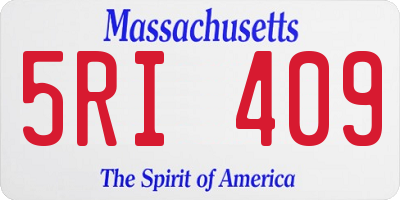 MA license plate 5RI409