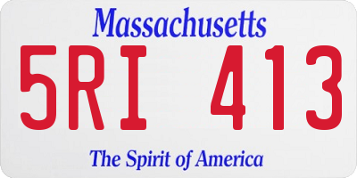 MA license plate 5RI413