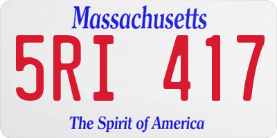 MA license plate 5RI417