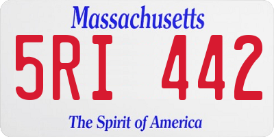 MA license plate 5RI442