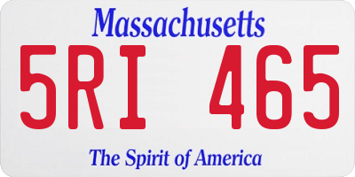 MA license plate 5RI465