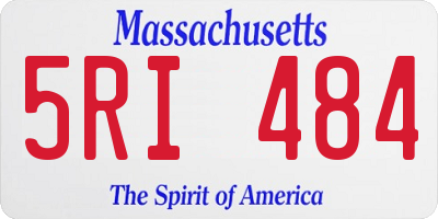 MA license plate 5RI484