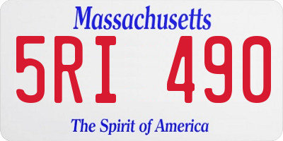 MA license plate 5RI490