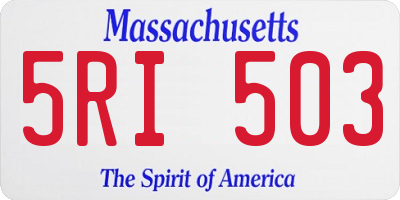 MA license plate 5RI503