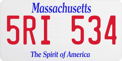 MA license plate 5RI534