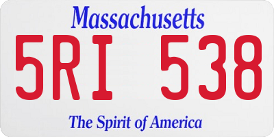 MA license plate 5RI538