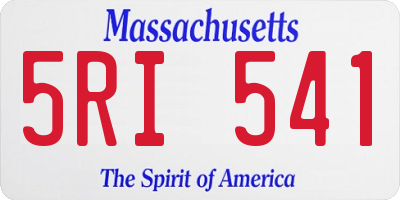 MA license plate 5RI541