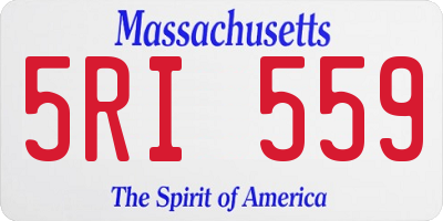 MA license plate 5RI559