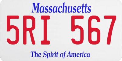 MA license plate 5RI567