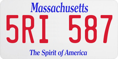 MA license plate 5RI587