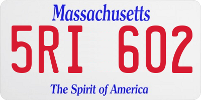MA license plate 5RI602