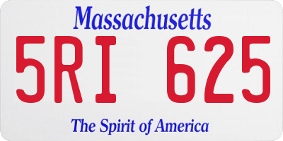 MA license plate 5RI625